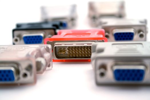 adapters vga-dvi on a white background. isolated