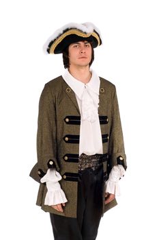 Portrait of young man in a historical costume