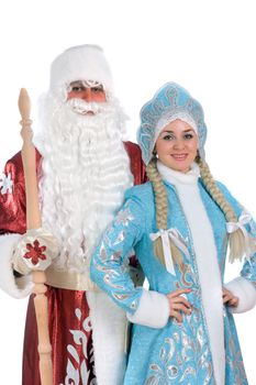 Russian Christmas characters Ded Moroz (Father Frost) and Snegurochka (Snow Maiden)