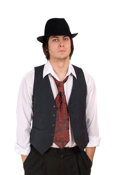 Portrait of a old-fashioned young man