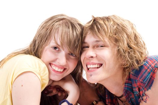 Portrait of smiling young beauty couple 7