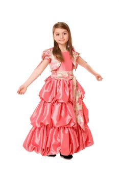 Beautiful little girl in a long dress