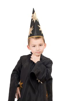 Portrait of a boy dressed as astrologer