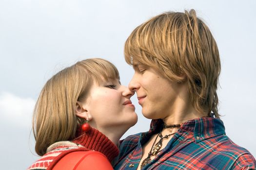 Portrait of the young couple outdoor 2