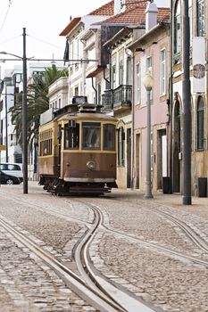Tram in the city of Porto, the city from the Porto Wine