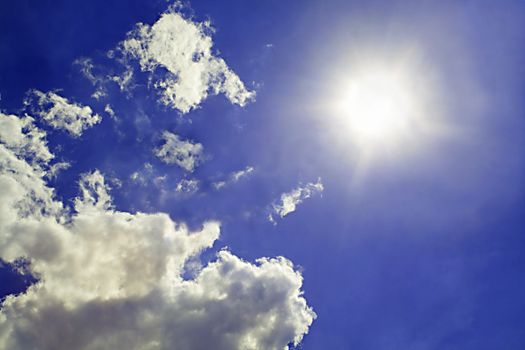 sky background. sun and clouds background 2
