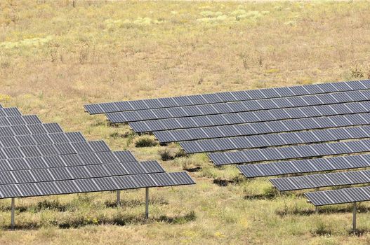 Serpa solar power plant with horizontal single axis tracking system, Alentejo, Portugal