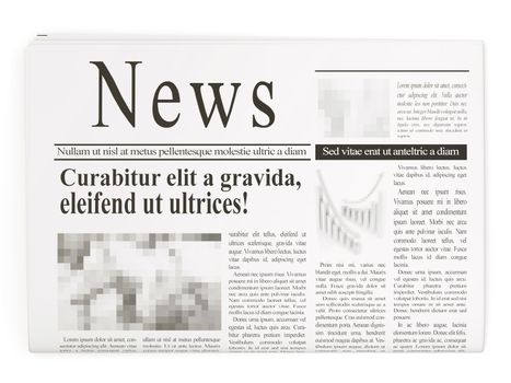 Newspapers on white background