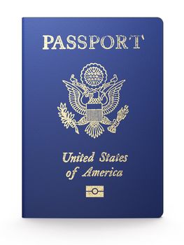 US passport on white background