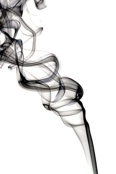 Abstract dark smoke. Isolated on white background