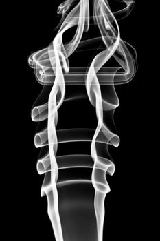 Abstract white smoke. Isolated on black background