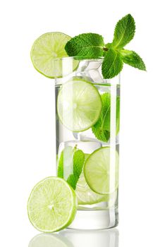 Mojito cocktail isolated on white