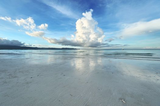 Sky above beach at Boracay, Philippines