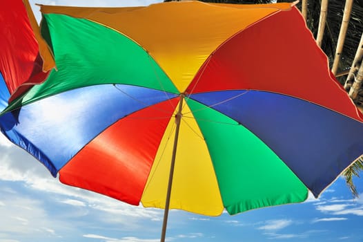 Colorful parasol at the beach 