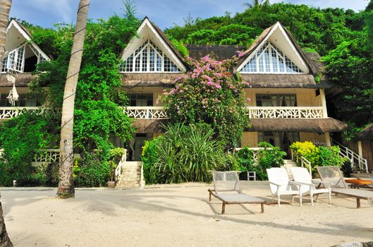 Beautiful beach with mansion, Philippines