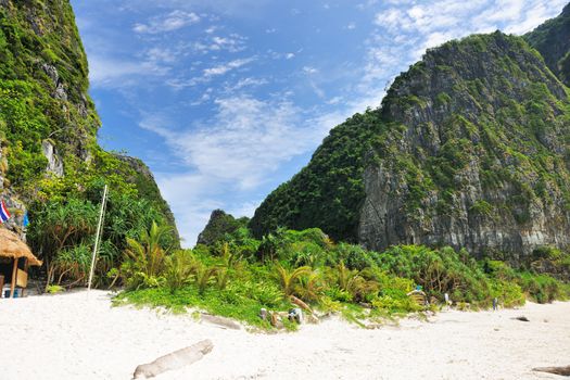 Beautiful lagoon at  Phi Phi Ley island, the exact place where "The Beach" movie was filmed 