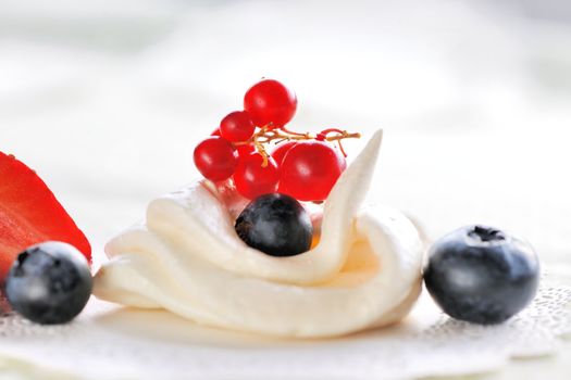 Cream meringues, delicious french dessert