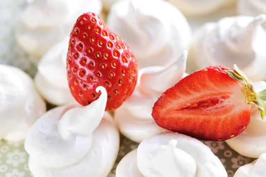 Cream meringues, delicious french dessert