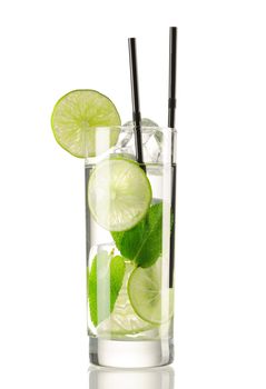 Mojito cocktail isolated on white
