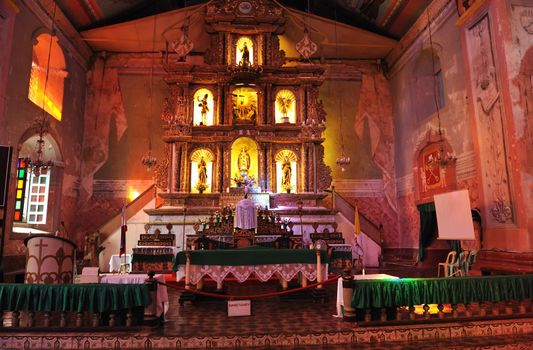 Inside of a very old catholic church