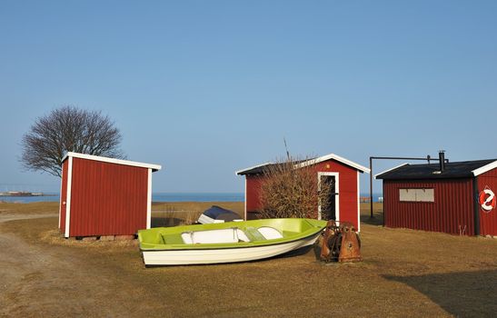 Wood houses of camping in Sweden