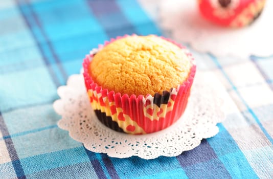 Delicious homemade muffins on the table