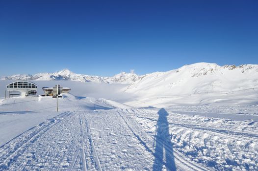 Mountains with snow in winter, Val-d'Isere, Alps, France