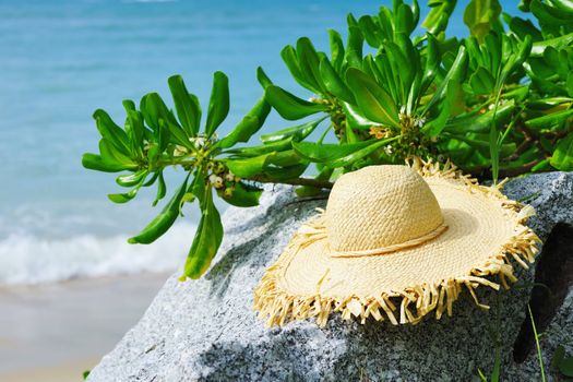 Hat on a beach in Thailand