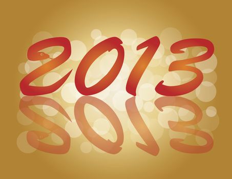 2013 Chinese New Year of the Snake Numbers Calligraphy Blurred Background Illustration