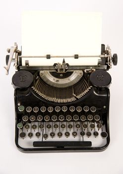 Vintage typewriter on a white background