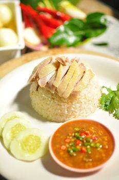 Asian style hainan chicken rice