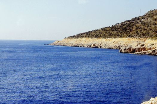 Mediterranean shore of Turkey . The autumn seaside