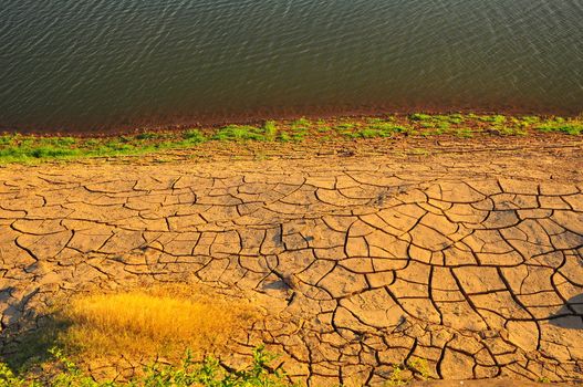 Arid land and lake