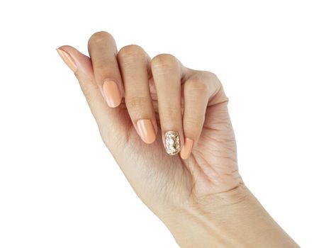 Women hands with nail manicure