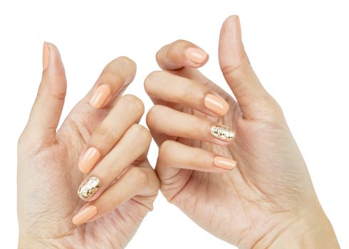 Women hands with nail manicure