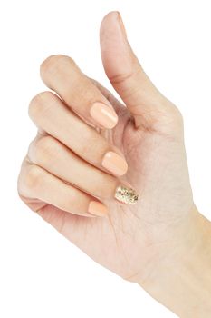 Women hands with nail manicure