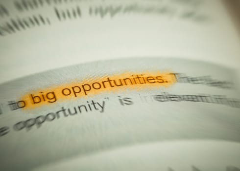 Close up of the word "Opportunity" concept