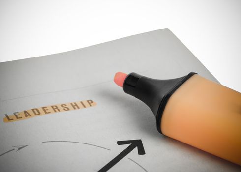 Leadership concept in word