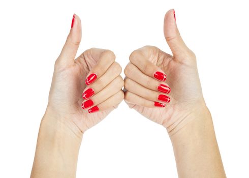 Women hands with nail manicure