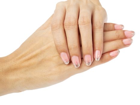Women hands with nail manicure