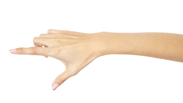 woman hand pressing