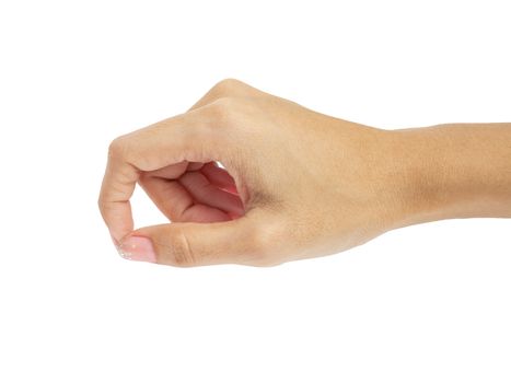 woman hand pressing
