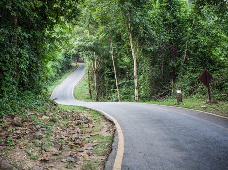 curve asphalt road view