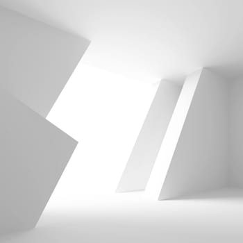 3d Illustration of White Modern Empty Room