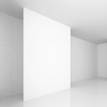 3d Illustration of Blank White Board in Room