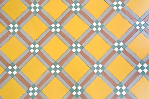 Vintage yellow floor tile