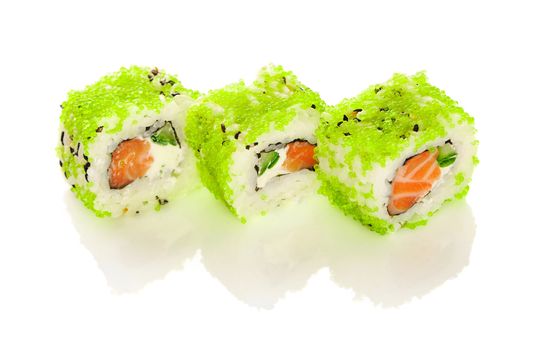 Sushi rolls isolated on white background