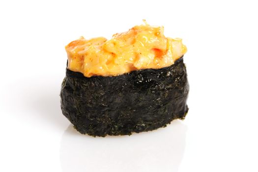 Spice sushi isolated on white background
