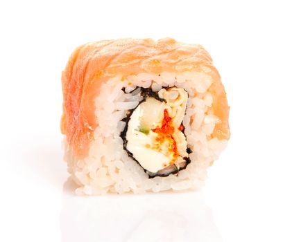 Sushi roll isolated on white background