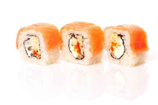 Sushi roll isolated on white background